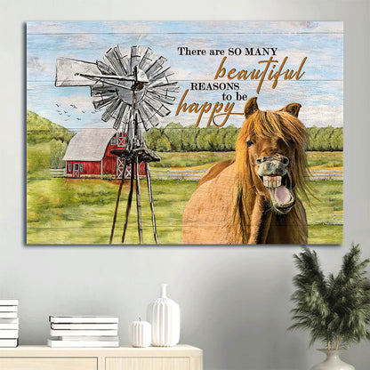 Beautiful Horse White Windmill Green Meadow Canvas There Are So Many Beautiful Reasons Canvas Wall Art - Christian Wall Decor