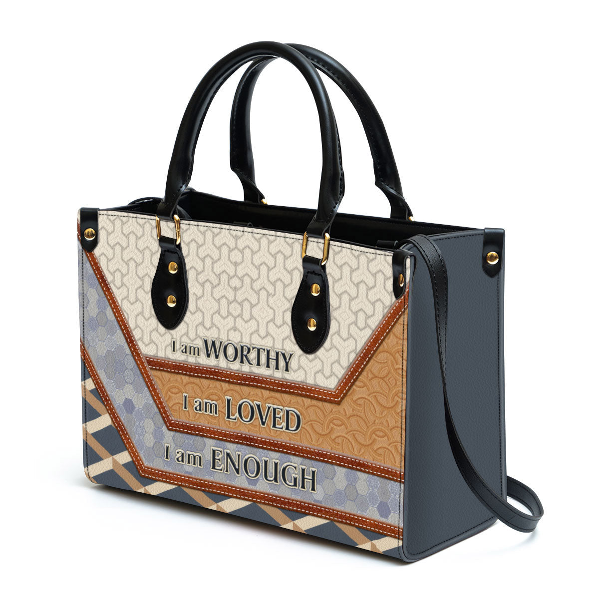 Beautiful Leather Bag - I Am Worthy I Am Loved - Christian Pu Leather Bags For Women