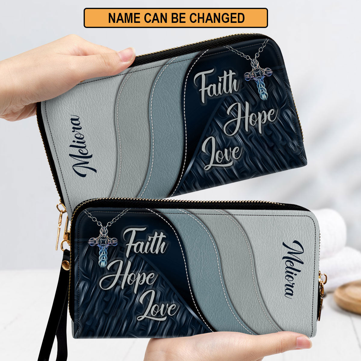 Beautiful Personalized Clutch Purse - Faith, Hope, Love Clutch Purse - Women Clutch Purse