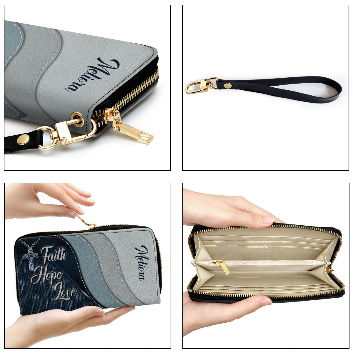 Beautiful Personalized Clutch Purse - Faith, Hope, Love Clutch Purse - Women Clutch Purse