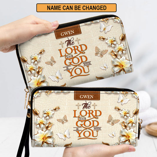 Beautiful Personalized Clutch Purse - The Lord Your God Is With You Clutch Purse - Women Clutch Purse