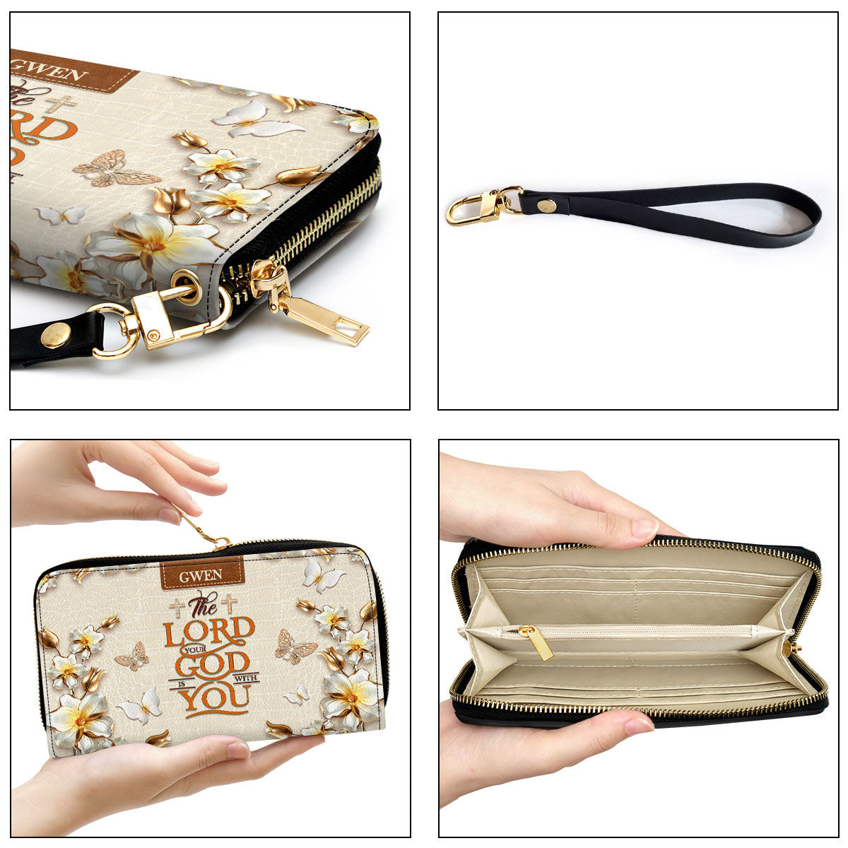 Beautiful Personalized Clutch Purse - The Lord Your God Is With You Clutch Purse - Women Clutch Purse