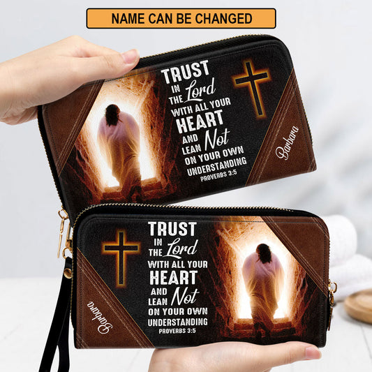 Beautiful Personalized Clutch Purse - Trust In The Lord With All Your Heart Clutch Purse - Women Clutch Purse
