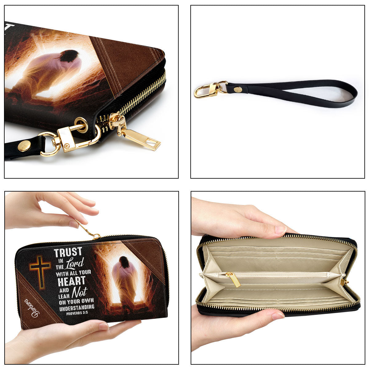 Beautiful Personalized Clutch Purse - Trust In The Lord With All Your Heart Clutch Purse - Women Clutch Purse