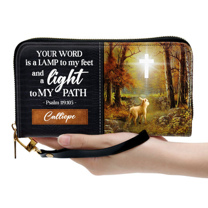 Beautiful Personalized Clutch Purse - Your Word Is A Lamp To My Feet And A Light To My Path Clutch Purse - Women Clutch Purse