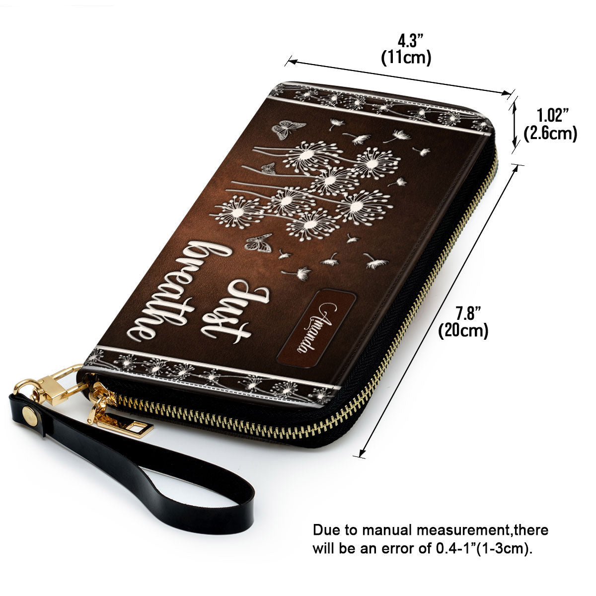 Beautiful Personalized Dandelion Clutch Purse - Just Breathe Clutch Purse - Women Clutch Purse