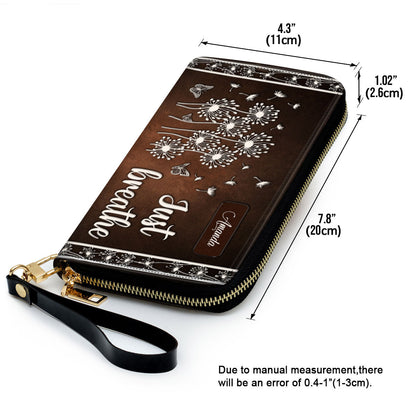 Beautiful Personalized Dandelion Clutch Purse - Just Breathe Clutch Purse - Women Clutch Purse