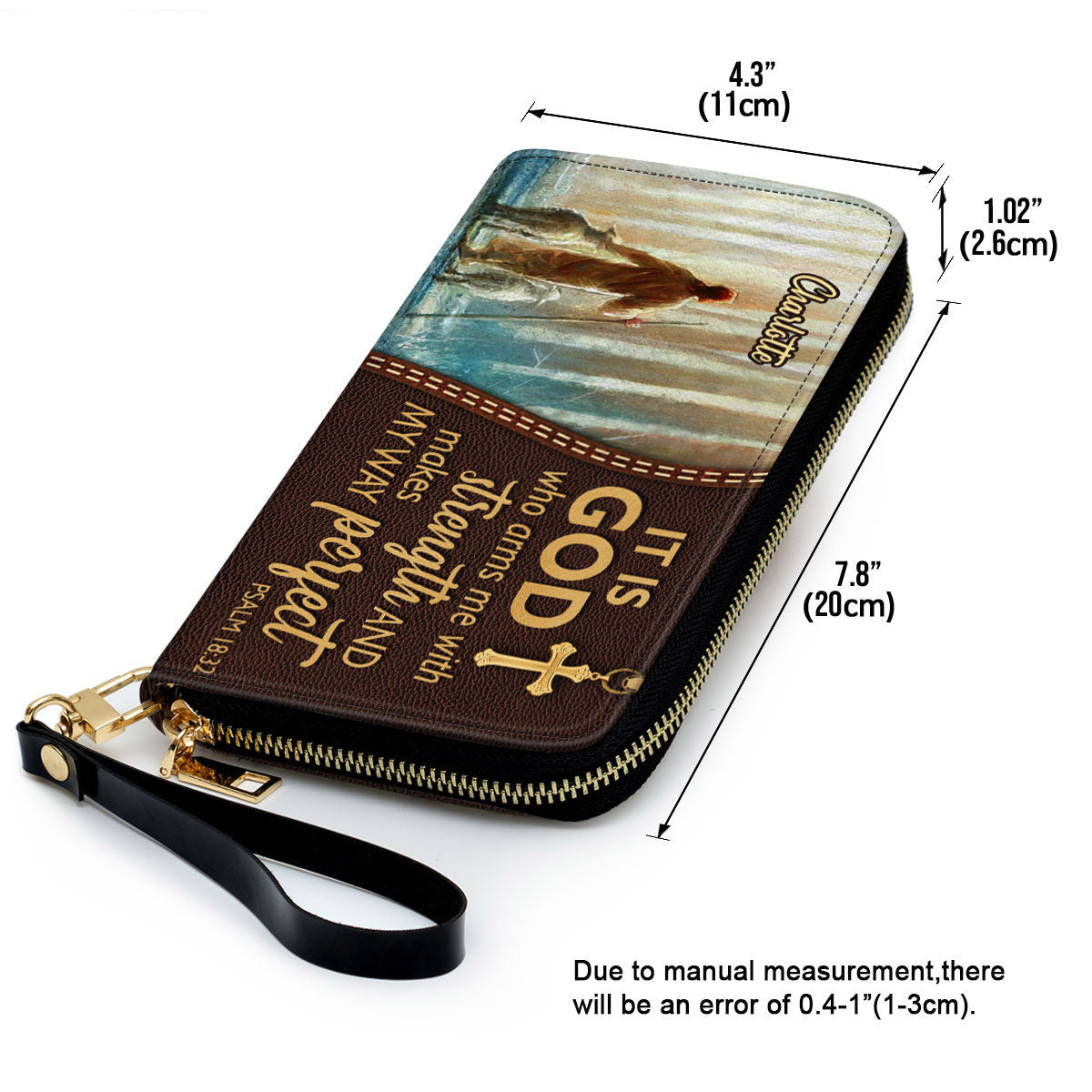 Beautiful Personalized Lamb Clutch Purse - It Is God Who Makes My Way Perfect Clutch Purse - Women Clutch Purse