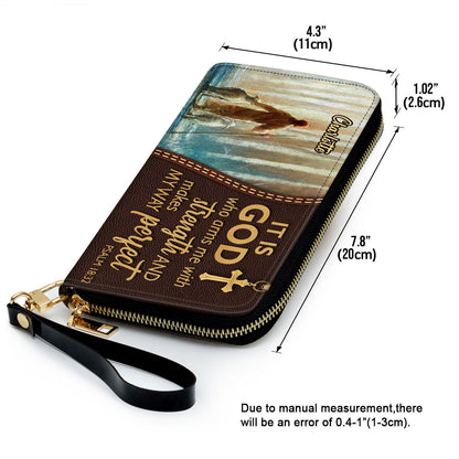 Beautiful Personalized Lamb Clutch Purse - It Is God Who Makes My Way Perfect Clutch Purse - Women Clutch Purse