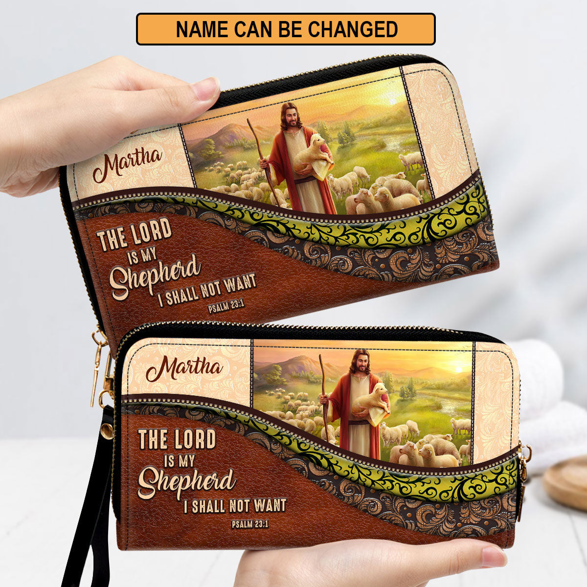 Beautiful Personalized Lamb Clutch Purse - The Lord Is My Shepherd, I Shall Not Want Clutch Purse - Women Clutch Purse