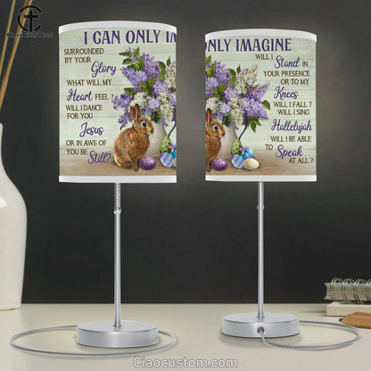 Beautiful Purple Flower Rabbit I Can Only Imagine Table Lamp