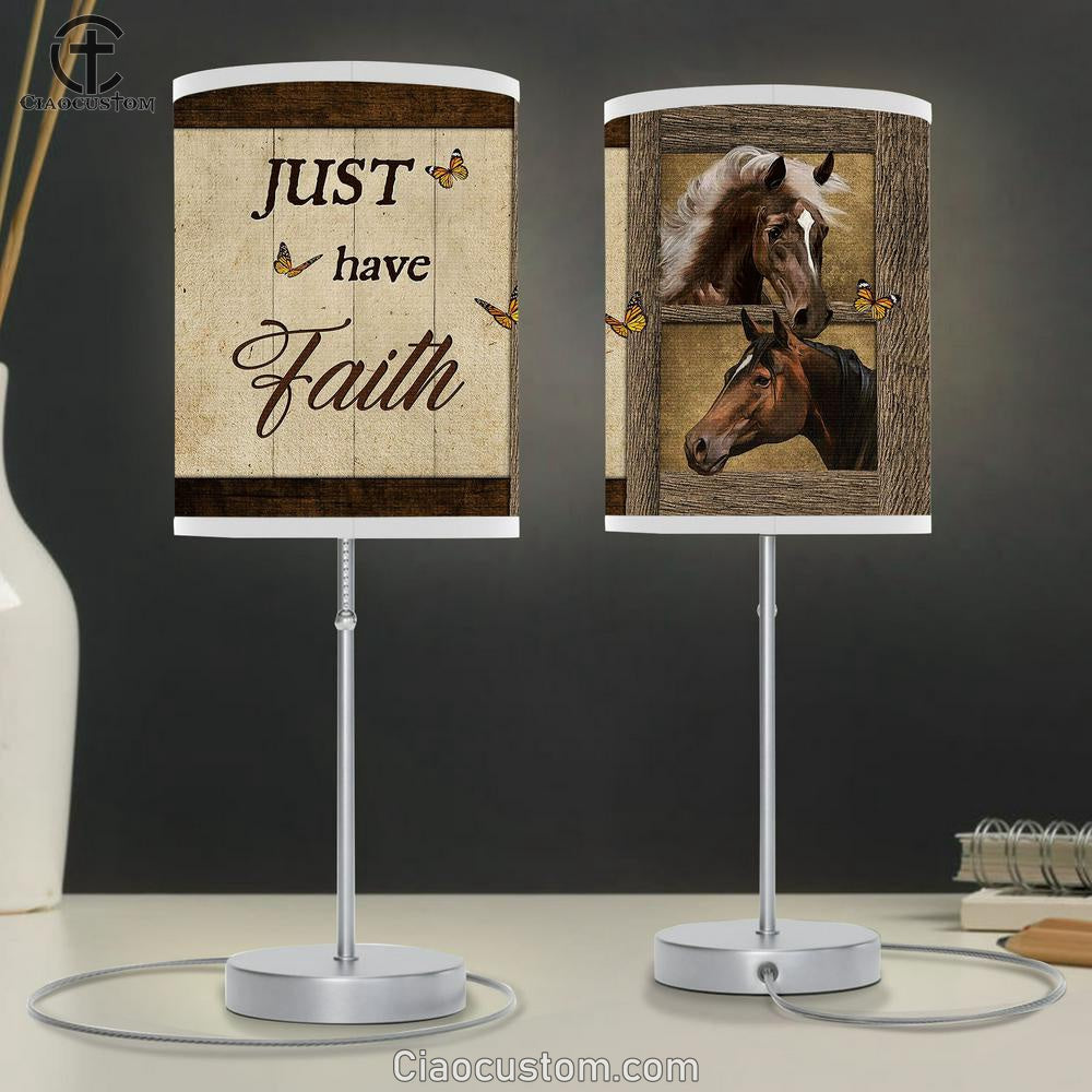 Beautiful horse Just have faith Table Lamp For Bedroom - Bible Verse Table Lamp - Religious Room Decor