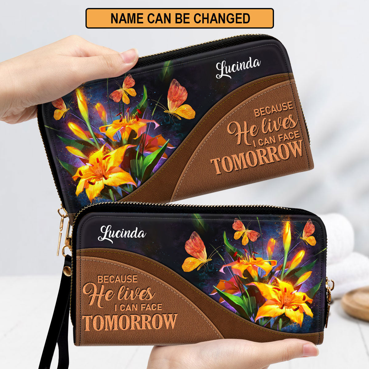 Because He Lives, I Can Face Tomorrow - Unique Personalized Clutch Purse - Women Clutch Purse
