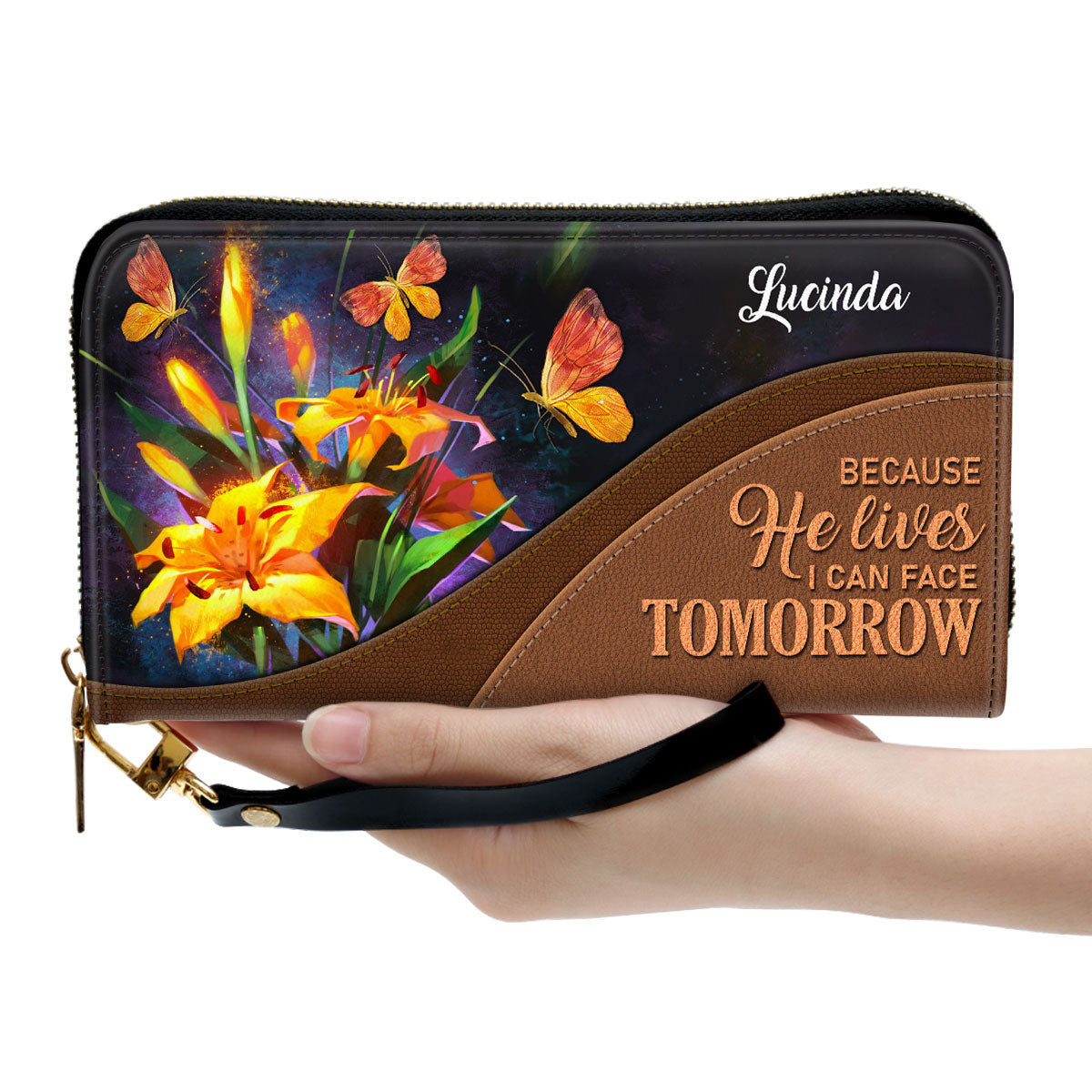 Because He Lives, I Can Face Tomorrow - Unique Personalized Clutch Purse - Women Clutch Purse