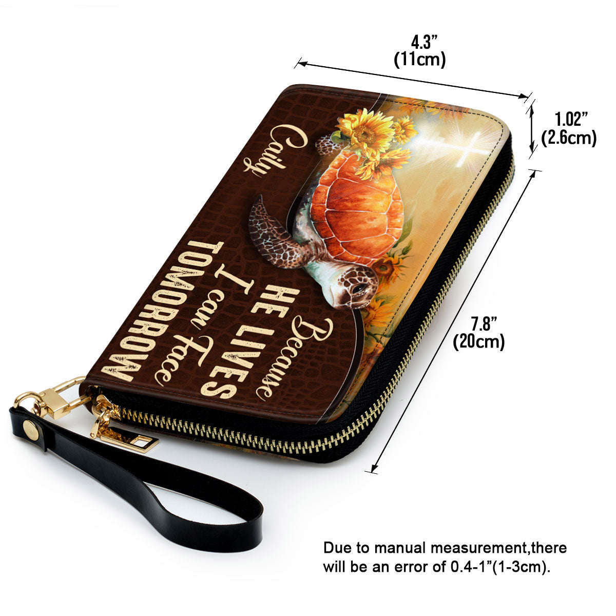 Because He Lives, I Can Face Tomorrow Clutch Purse For Women - Personalized Name - Christian Gifts For Women