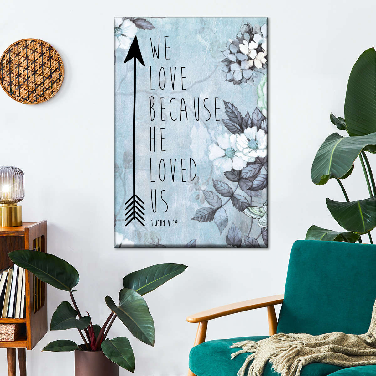 Because He Loved Canvas Wall Art - Christian Wall Decor Art - Religious Wall Decor