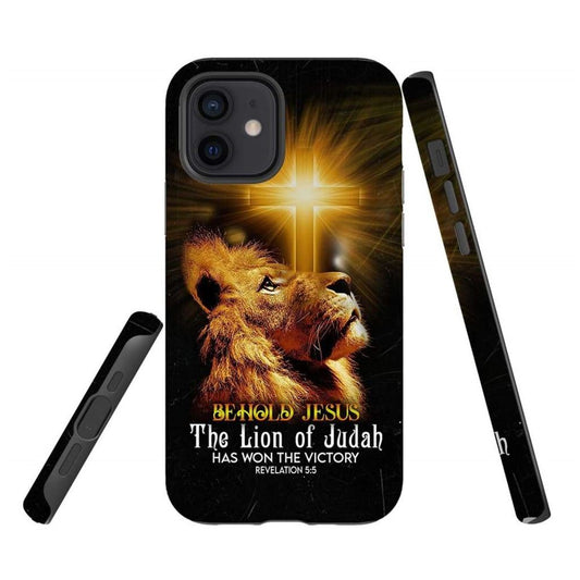 Behold Jesus The Lion Of Judah Has Won The Victory Phone Case - Scripture Phone Cases - Iphone Cases Christian