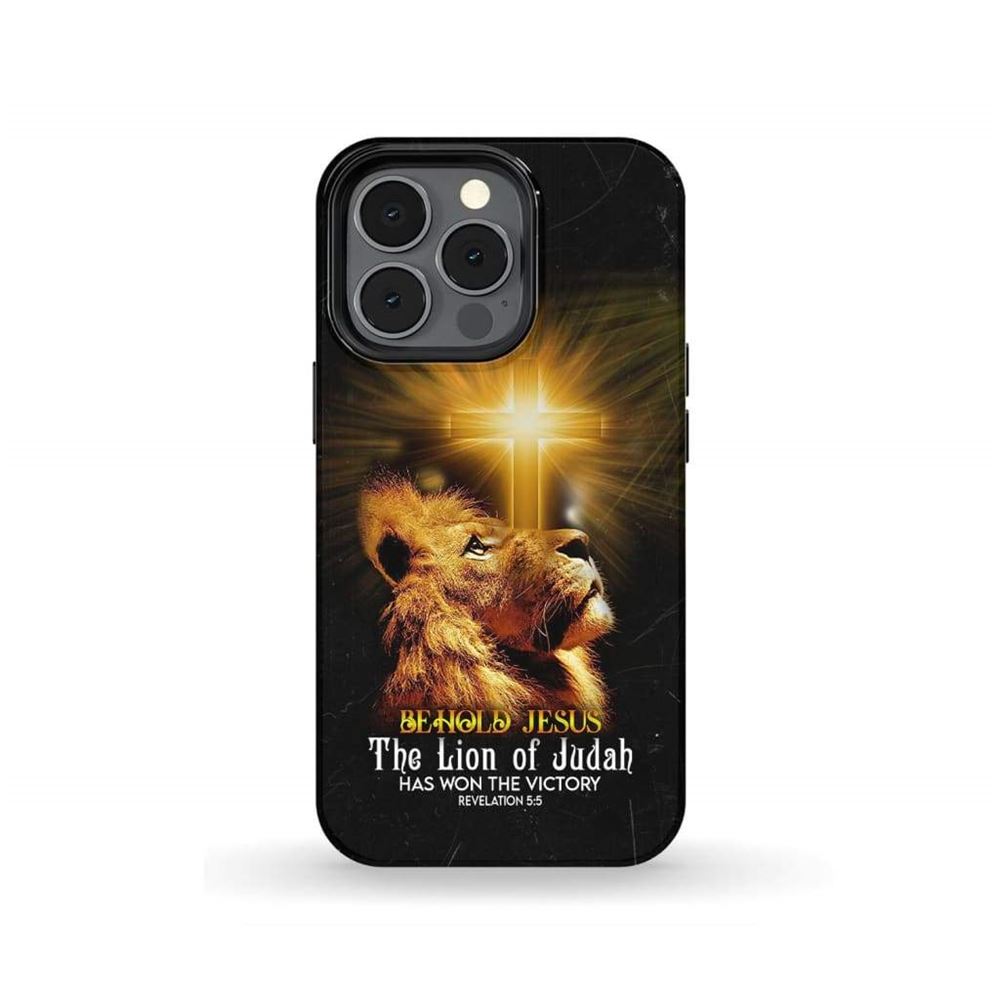Behold Jesus The Lion Of Judah Has Won The Victory Phone Case - Scripture Phone Cases - Iphone Cases Christian