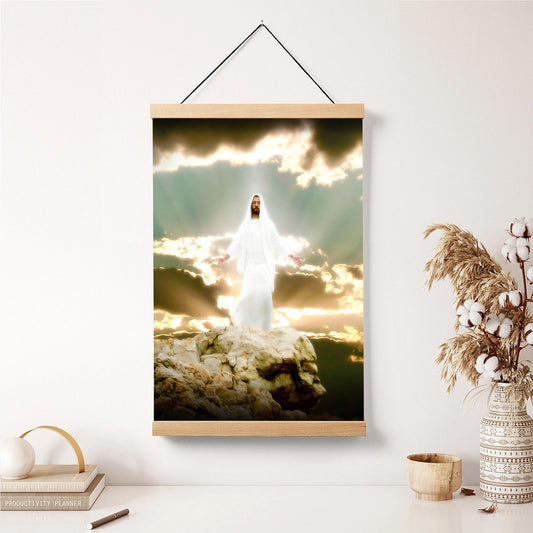 Behold My Beloved Son Hanging Canvas Wall Art - Jesus Picture - Jesus Portrait Canvas - Religious Canvas
