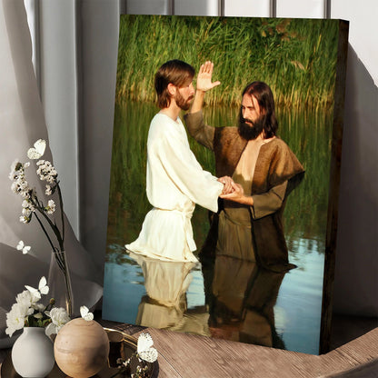 Behold The Lamb Of God Batism Canvas Wall Art - Christan Wall Decor