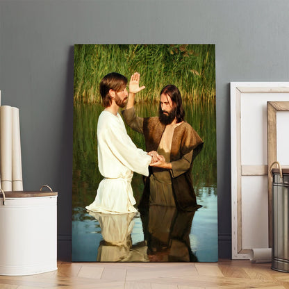 Behold The Lamb Of God Batism Canvas Wall Art - Christan Wall Decor