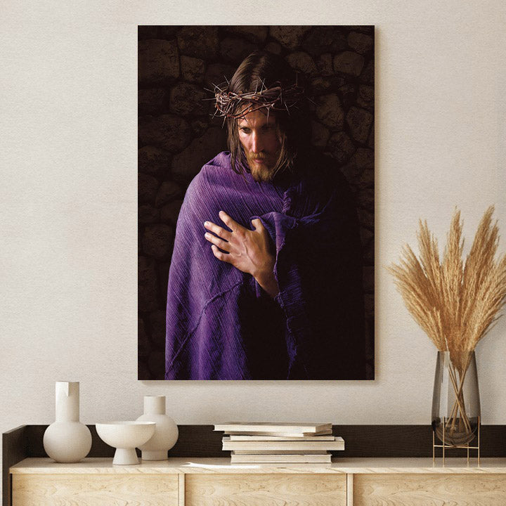 Behold The Man Canvas Wall Art - Jesus Picture - Jesus Portrait Canvas