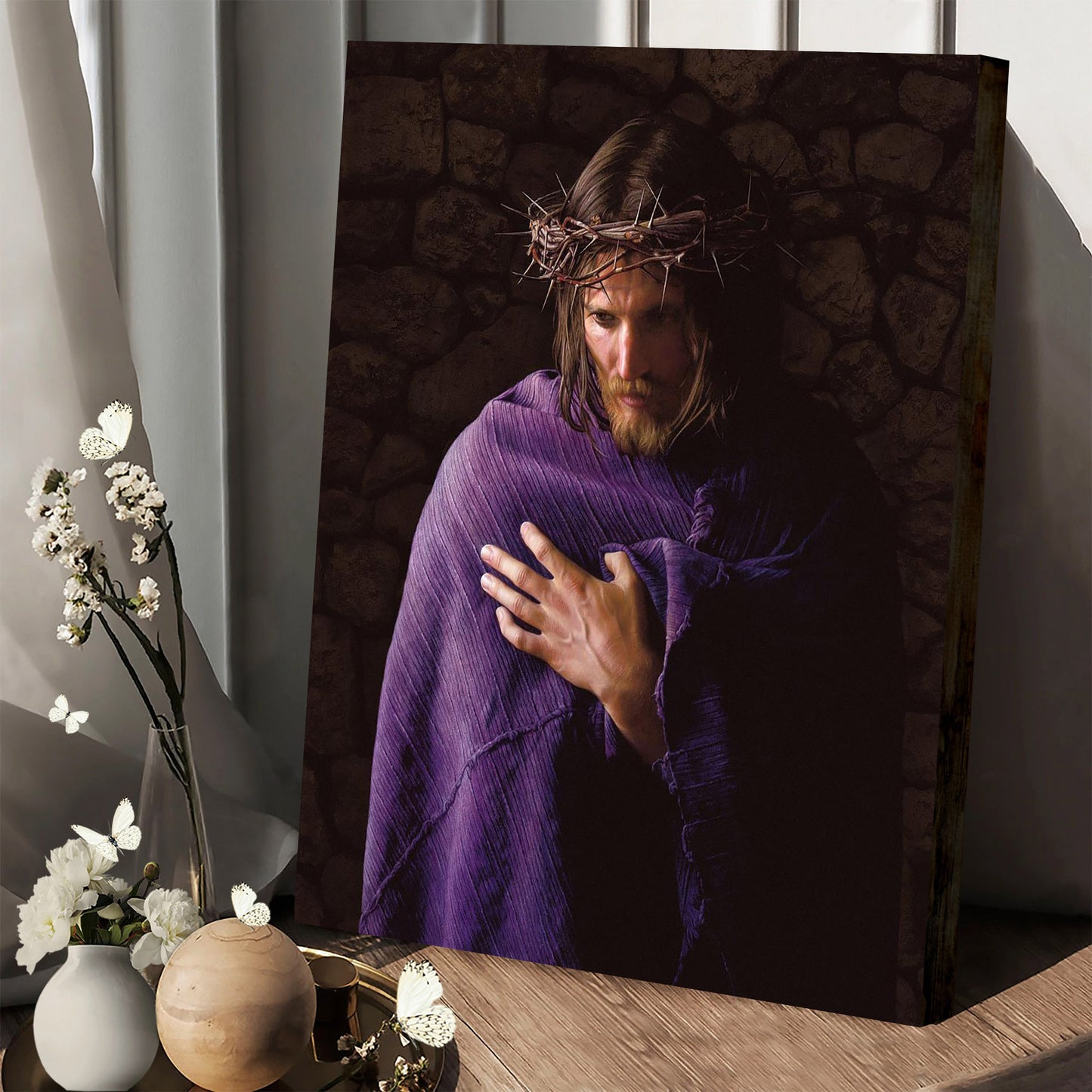 Behold The Man Canvas Wall Art - Jesus Picture - Jesus Portrait Canvas