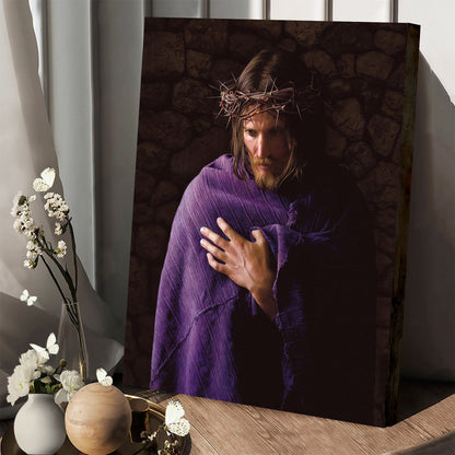 Behold The Man Canvas Wall Art - Jesus Picture - Jesus Portrait Canvas
