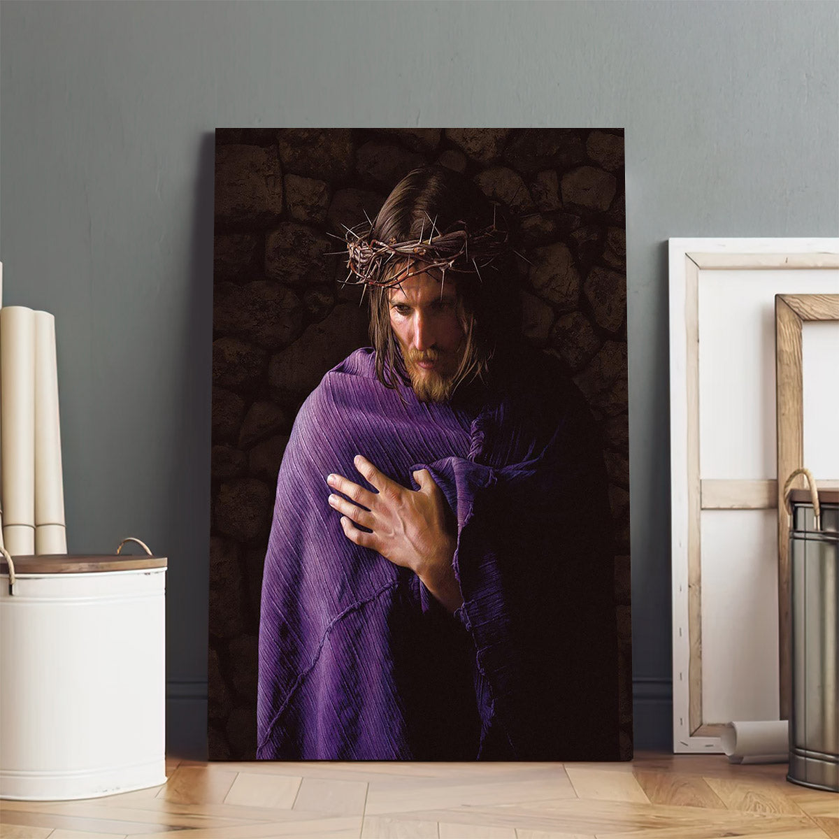 Behold The Man Canvas Wall Art - Jesus Picture - Jesus Portrait Canvas