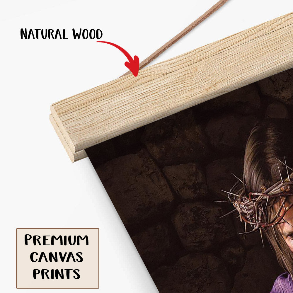 Behold The Man Hanging Canvas Wall Art - Jesus Picture - Jesus Portrait Canvas - Religious Canvas