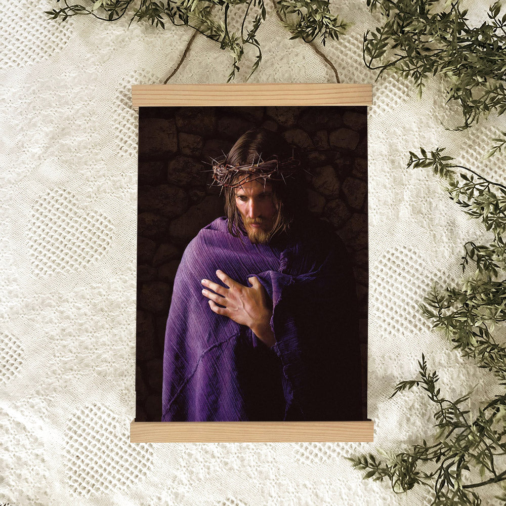 Behold The Man Hanging Canvas Wall Art - Jesus Picture - Jesus Portrait Canvas - Religious Canvas