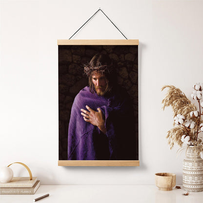 Behold The Man Hanging Canvas Wall Art - Jesus Picture - Jesus Portrait Canvas - Religious Canvas