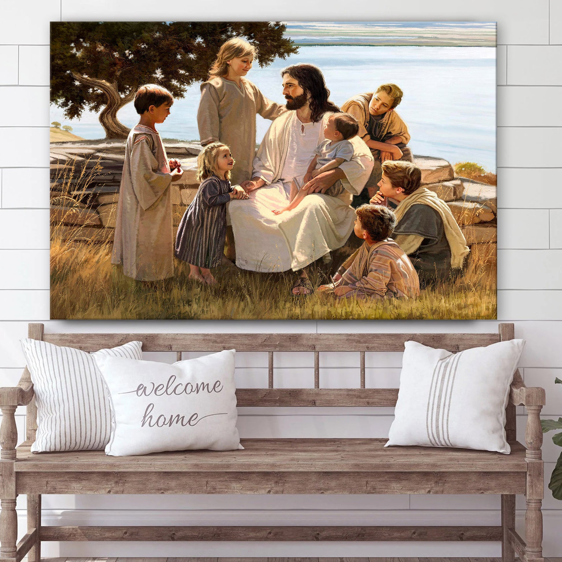 Behold Your Little Ones Canvas Wall Art - Christian Wall Decor