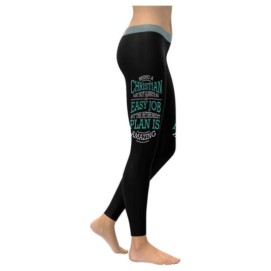 Being A Christian Not An Easy But Retirement Plan Is Amazing Christian Leggings - Christian Leggings For Women