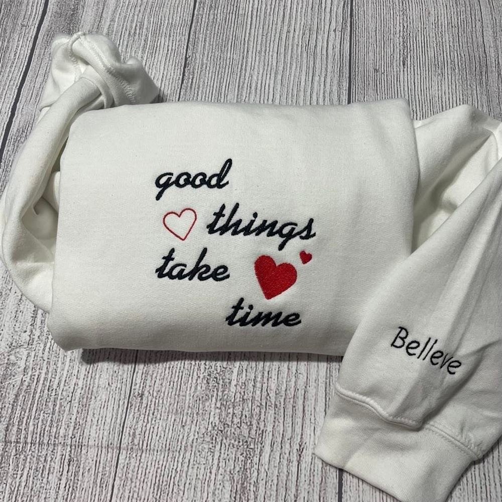 Believe Embroidered Sweatshirt, Women's Embroidered Sweatshirts