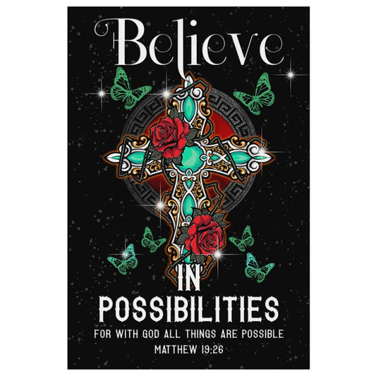 Believe In Possibilities For With God All Things Are Possible Canvas Wall Art - Christian Canvas Prints - Bible Verse Canvas