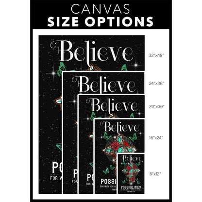 Believe In Possibilities For With God All Things Are Possible Canvas Wall Art - Christian Canvas Prints - Bible Verse Canvas
