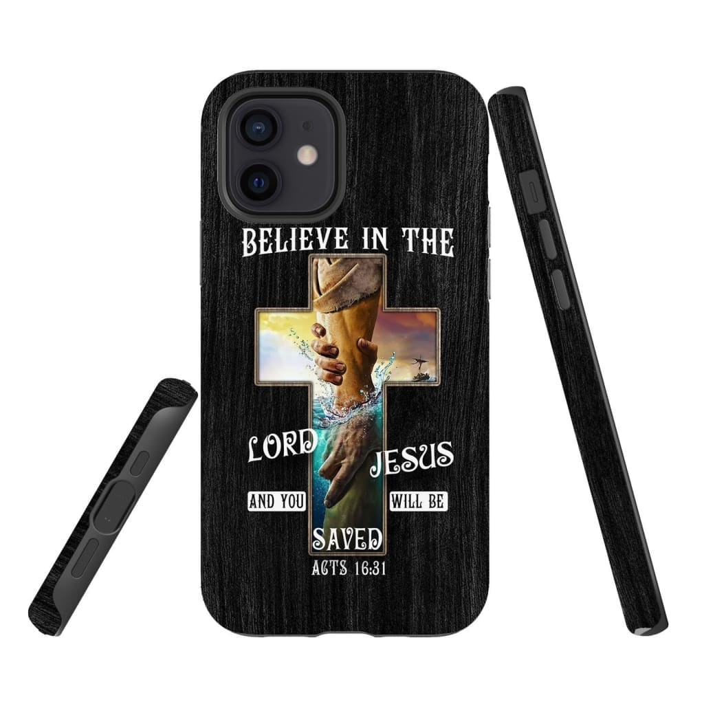Believe In The Lord Jesus Acts 1631 Bible Verse Phone Case - Jesus Phone Case - Bible Verse Phone Cases Samsung