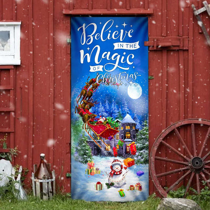 Believe In The Magic Of Christmas - Santa Claus Door Cover - Christmas Outdoor Decoration