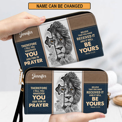 Believe That You Have Received It Clutch Purse For Women - Personalized Name - Christian Gifts For Women