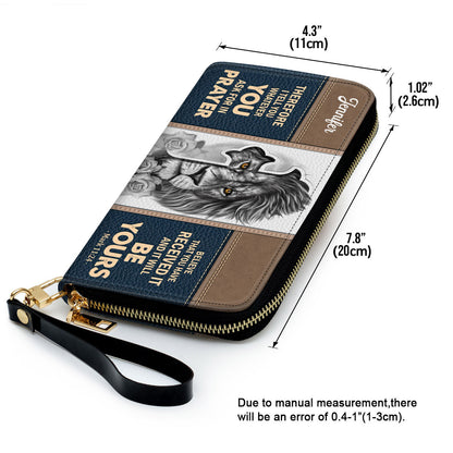 Believe That You Have Received It Clutch Purse For Women - Personalized Name - Christian Gifts For Women