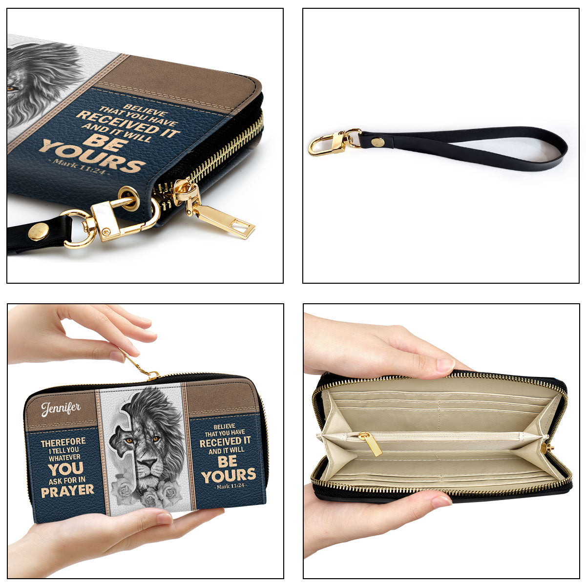 Believe That You Have Received It Clutch Purse For Women - Personalized Name - Christian Gifts For Women