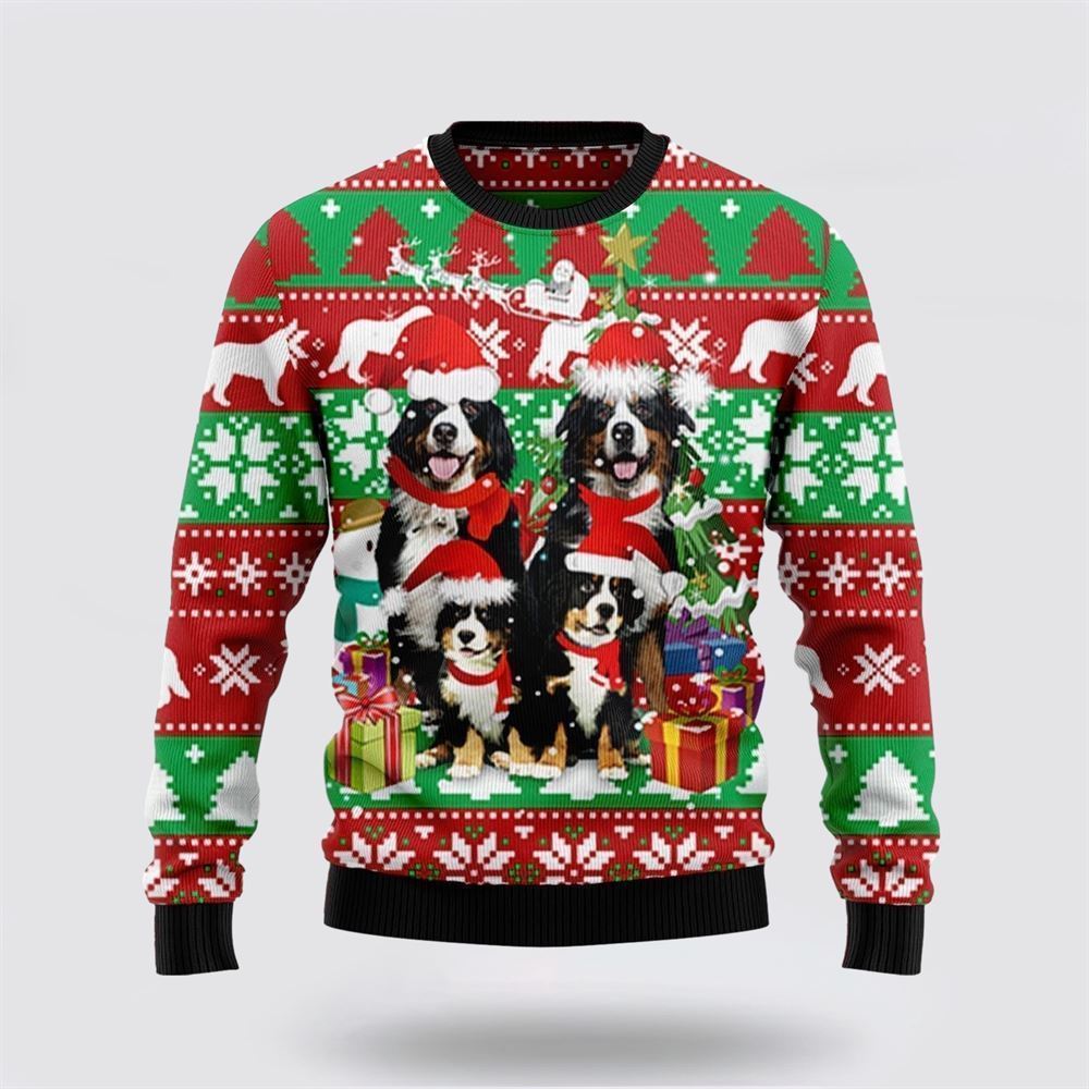 Bernese Mountain Dog Family Ugly Christmas Sweater For Men And Women, Gift For Christmas, Best Winter Christmas Outfit