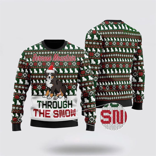 Bernese Mountain Dog Through The Now Ugly Christmas Sweater For Men And Women, Gift For Christmas, Best Winter Christmas Outfit
