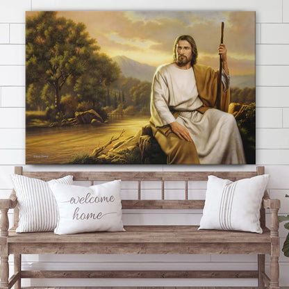 Beside Still Waters  Canvas Picture - Jesus Christ Canvas Art - Christian Wall Art