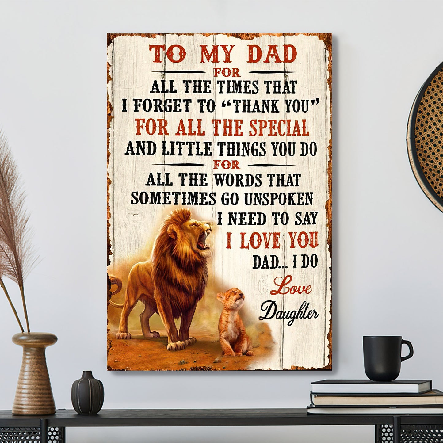 Lion Daughter To My Dad - I Love You Dad - Father's Day Canvas Prints - Best Gift For Fathers Day - Ciaocustom