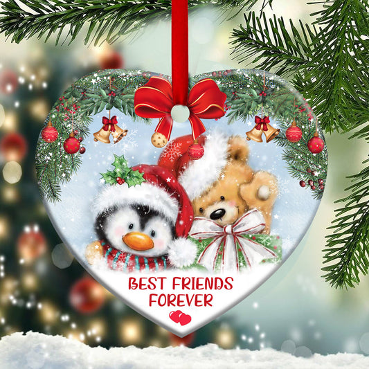Bestie Christmas Theme Heart Ornament - Christmas Ornament - Ciaocustom