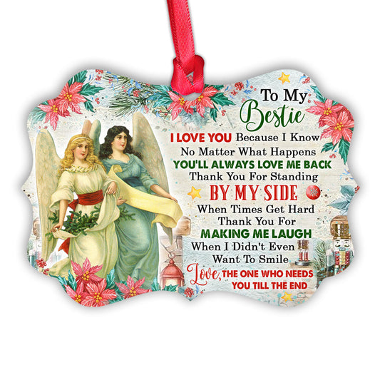 Bestie Christmas To My Bestie Metal Ornament - Christmas Ornament - Christmas Gift