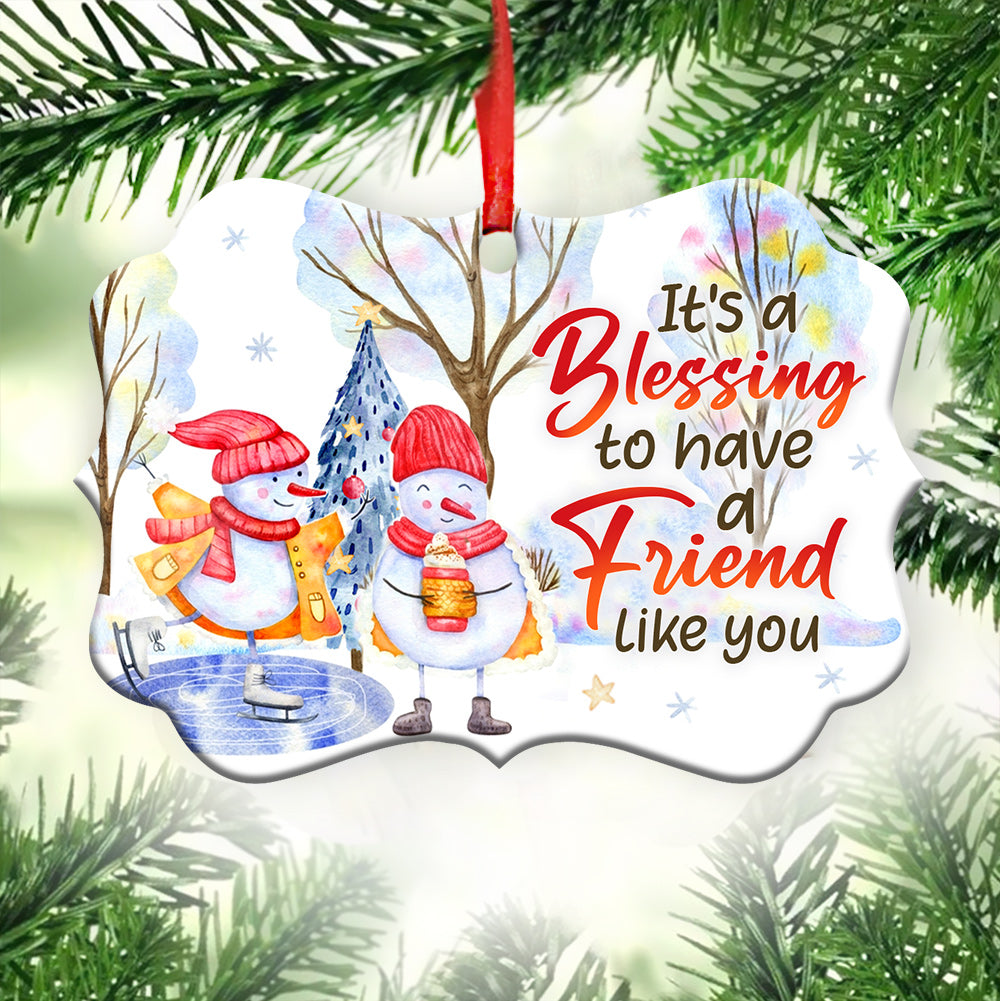 Bestie Snowman A Friend Like You Metal Ornament - Christmas Ornament - Christmas Gift