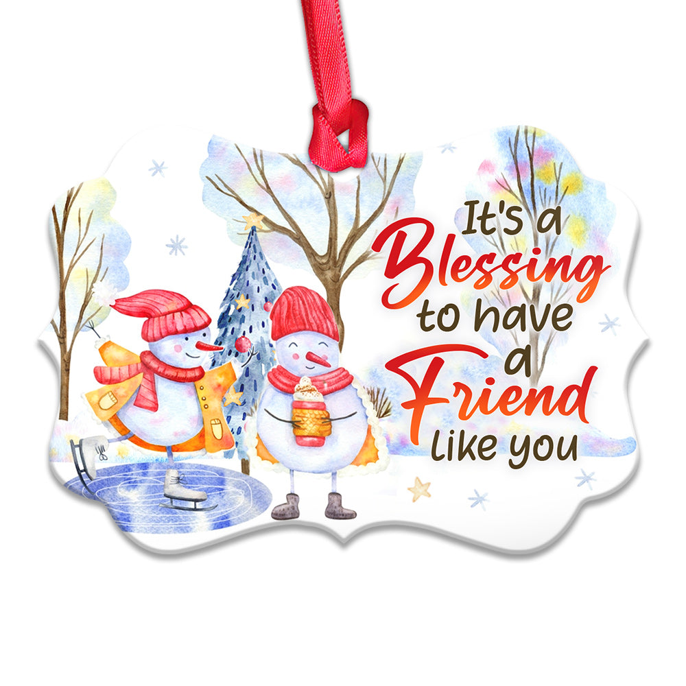 Bestie Snowman A Friend Like You Metal Ornament - Christmas Ornament - Christmas Gift